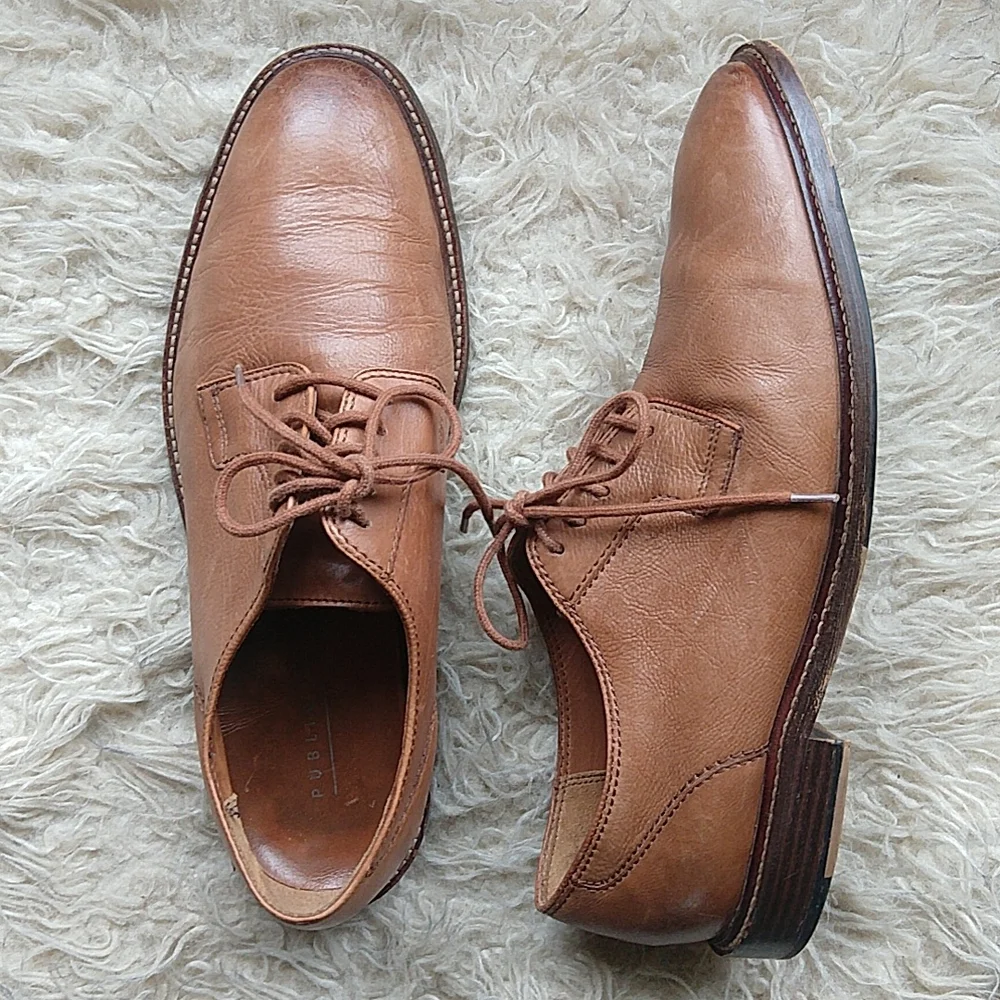 Public Opinion Men's Oxford Brown Dress Shoes Size 11